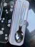 DaisyのLeaf日本進(jìn)口不銹鋼小學(xué)生筷子勺子套裝兒童上學(xué)便攜餐具盒上班族外帶 筷勺套裝【櫻花漫】 曬單實(shí)拍圖