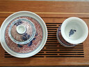 來(lái)尊仿元仿明釉里紅海水龍馬蹄蓋碗茶杯高檔陶瓷家用泡茶碗組合小套裝 釉里紅海水龍4件套 曬單實(shí)拍圖