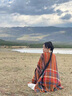 CHANEELR & KARITH民族風(fēng)草原外搭披肩川西旅行穿搭旅游斗篷生日小眾禮物送女友老婆 七彩色 曬單實拍圖