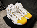 Reebok銳步 Question Mid 艾弗森答案 黑白紅男子籃球鞋 FX4278 41 曬單實拍圖