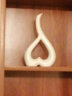 睿诺现代家居装饰品摆件创意陶瓷工艺品客厅酒柜电视柜摆设三口鹿礼物 爱心花插（白色） 实拍图