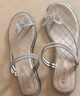百麗（Belle）小福蝶夾腳人字拖女商場(chǎng)款水鉆拖鞋A9K1DBL4 銀色-平跟款 35 (225mm) 曬單實(shí)拍圖