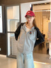 名創(chuàng)優(yōu)品（MINISO）黑色衛(wèi)衣女秋季新款可愛動(dòng)物印花休閑外套寬松潮流慵懶風(fēng)開衫上衣 黑色(吃瓜小貓胸標(biāo)) S 155 (名創(chuàng)優(yōu)品 品質(zhì)保證) 曬單實(shí)拍圖