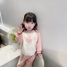 幼歌（YOUGE） 寶寶卡通造型感衛(wèi)衣套裝嬰幼兒可愛萌趣連帽上衣褲子潮 粉色衛(wèi)衣 90 cm 曬單實拍圖