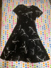 皮爾卡丹（pierre cardin）雪紡連衣裙子女裝夏季2025年新款碎花氣質(zhì)媽i媽顯瘦短袖a字中長裙 黑色 L 101-117斤 曬單實拍圖