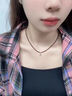 Amber Lollipop石榴石項鏈女鎖骨鏈吊墜高級感頸鏈周年紀念日生日禮物送女友老婆 紅色 曬單實(shí)拍圖