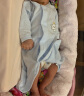 Aengbay昂贝 婴儿连体衣薄款新生儿衣服夏天宝宝长袖哈衣纯棉满月夏季服 蓝色（平角薄款） 52cm 实拍图