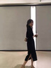 clotho Rennie品牌女裝收腰雪紡連衣裙女2025夏季新款氣質(zhì)遮肚顯瘦時(shí)尚中長(zhǎng)裙子 黑色 M 曬單實(shí)拍圖