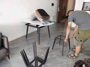中派 亮光意式巖板可折疊餐桌家用小戶型伸縮巖板防刮餐桌補貼 普通款 12m 1.3米一桌四椅【加厚巖板】 曬單實拍圖