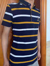 帝歐萊夫 夏季男裝t恤POLO短袖翻領(lǐng)夏天男生短袖男潮流t恤衣服男士夏裝 黃條紋 XL (推薦體重125-140斤) 曬單實(shí)拍圖
