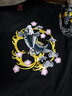 簡(jiǎn)拓夏季新款國潮男裝黑色麒麟刺繡短袖T恤男中國風(fēng)純棉繡花情侶體恤 2012白色 M碼 曬單實(shí)拍圖