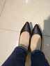 蜘蛛王女鞋2025春季新款女單鞋真皮細跟中跟高跟鞋工作鞋皮鞋百搭09909B 黑色 5cm 36 (230mm) 曬單實(shí)拍圖