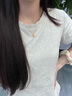 中國(guó)黃金（CHINA GOLD）一貝子黃金項(xiàng)鏈女足金結(jié)婚吊墜七夕情人節(jié)禮物送女友老婆生日實(shí)用 足金粉色貝殼小吊墜+贈(zèng)S925鏈 曬單實(shí)拍圖