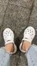 斯凱奇（SKECHERS）七夕禮物洞洞鞋女士夏季泡泡鞋外穿包頭透氣軟底涼拖鞋輕便沙灘鞋 曬單實(shí)拍圖