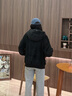 COVERNAT羊羔絨外套男女 秋冬連帽居家外套保暖 潮牌絨外套休閑穿搭上衣 黑色 S (165) 曬單實(shí)拍圖