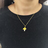 中國黃金（CHINA GOLD）白玉蘭黃金項鏈女足金和田玉吊墜母親節(jié)禮物送媽媽婆婆生日實用 【白玉蘭】金鑲玉吊墜+K金鏈 曬單實拍圖