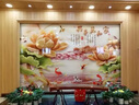 古凡（GUFAN）別墅戶(hù)外影壁畫(huà)福字庭院家和富貴中式迎門(mén)墻牡丹微晶石瓷磚背景墻 款式七 瓷磚/二代高溫微晶/1平方米 曬單實(shí)拍圖