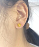 瑞諾999黃金耳釘3D硬金立體玫瑰花耳釘女足金耳環(huán)生日禮物送女友媽媽 精美包裝 曬單實拍圖