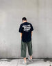 皮爾卡丹七分褲子男夏季寬松直筒外穿冰絲速干透氣潮流工裝青年休閑7分褲 淺綠 XL 曬單實拍圖