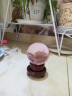 慈念 水晶球摆件 透明白色水晶球紫水晶客厅卧室装饰财位摆件工艺品 粉色-小号 实拍图