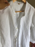 歌世爵亞麻襯衫七分袖男士立領(lǐng)春天白色純麻布料上衣涼薄透爽吸汗襯衣 白色 XXXL 曬單實(shí)拍圖