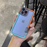 鋒浦（FEENGGUU）夏天透氣散熱iPhone14Promax手機(jī)邊框殼蘋果13硅膠12Pro新款15plus創(chuàng)意簡(jiǎn)約蘋果15邊框16手機(jī)殼 橙+藍(lán)鏡頭全包拼色邊框 iPhone 13 Pro 曬單實(shí)拍圖