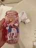 btif兒童透明水杯直飲杯學(xué)生上學(xué)喝水杯男女孩開(kāi)學(xué)塑料杯便攜運動(dòng)水壺 粉色獨角獸【帶杯套】 450ml 曬單實(shí)拍圖