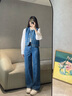 自巧小個(gè)子新復古回潮牛仔套裝女2024秋季新款馬甲背心牛仔褲兩件套 牛仔藍馬甲 S (3碼) 曬單實(shí)拍圖