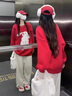 TAGD中國官方品牌店 卡通兔子本命年毛衣男女2025新款寬松新年針織衫 紅色（款式偏寬松） M 曬單實拍圖