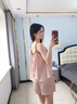 JTTCAC日本JT睡衣女士夏季薄款真絲吊帶短褲兩件套裝桑蠶絲純欲風家居服 63242香檳粉 L（建議穿著體重100-120斤 曬單實拍圖