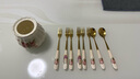 CZSAE歐式水果叉套裝創(chuàng  )意可愛(ài)點(diǎn)心叉小奢華時(shí)尚不銹鋼家用蛋糕甜品叉 金玫瑰金叉4根+金勺4根陶瓷罐 曬單實(shí)拍圖