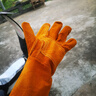 佳護短款牛皮電焊手套防燙焊接焊工軟耐用隔熱耐高溫勞保防護手套 新款長(cháng)款金黃加拖—單層 均碼 曬單實(shí)拍圖