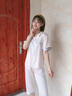雅鹿小個(gè)子睡衣女夏季冰絲短袖7分褲2025年新款真 絲薄款夏天家居服 香檳色 淺 L 100-120 曬單實(shí)拍圖