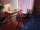 家逸 实木椅子餐椅休闲椅电脑椅办公椅咖啡椅北欧创意布艺凳子家用 灰色+原木色【整装】 实拍图