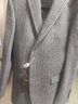 吉約蒙（G·MONS）羊毛西服套裝男西裝休閑輕正裝男秋冬款外套結婚新郎伴郎西裝套裝 灰色隱條【單上衣】 【上衣50碼】西褲碼數(shù)請備注 曬單實拍圖