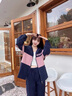 WASSUP JOYZON品牌運動(dòng)服套裝女寬松大碼春秋新款時(shí)尚學(xué)生加絨休閑兩件套跑步服 粉黑色（春秋款兩件套） S（建議75-95斤） 曬單實(shí)拍圖