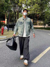 GUANGAN AEPE先鋒街頭復(fù)古涂鴉字母水洗重磅牛仔外套男士2024新款美式工裝夾克 藍色 涂鴉水洗寬松版型 L 105-125斤 曬單實拍圖