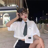 梓洛蘭ZiLuolan2025夏季閨蜜學(xué)生套裝韓版寬松設(shè)計(jì)感襯衫+不規(guī)則半身裙 白襯衣+黑裙子+領(lǐng)帶 L 建議110-125斤 曬單實(shí)拍圖