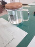 ORTOR手柄茶杯帶蓋帶手柄水杯雙層杯子大容量馬克杯男士泡茶杯 （無(wú)虎）女士小號(hào)+咖啡勺+杯墊 曬單實(shí)拍圖