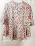 沐悠羽別致碎花雪紡衫女上衣短袖夏季新款韓版a字遮肚子洋氣小衫女 杏色 S 曬單實(shí)拍圖