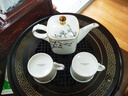 華光國瓷 高端骨瓷茶具套裝 描金茶壺茶杯 生日結婚喬遷伴手禮 青玉案 一壺兩杯 3頭 曬單實(shí)拍圖
