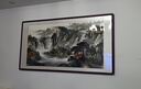 悠弦手繪真跡國畫(huà)山水畫(huà)辦公室掛畫(huà)中式客廳裝飾畫(huà)書(shū)房背景靠山圖字畫(huà) 富水長(cháng)流 實(shí)木畫(huà)框163*83厘米 曬單實(shí)拍圖