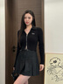 TOMMY JEANS【混紡】春秋季女裝美式復古刺繡翻領肌理感針織開衫外套 【凈色翻領開衫】-黑色BDS S （推薦：100-110斤） 曬單實拍圖