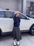 韓璐嬌（hanlujiao）連衣裙女裝2024秋裝新款搭配一整套學(xué)院風(fēng)時(shí)尚減齡茶系穿搭套裝裙 藏青毛衣+綠色格子裙 M 建議98-108斤 曬單實(shí)拍圖