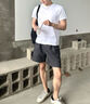 PRADA/普拉達(dá)【七夕禮物】男士修身款棉質(zhì)T恤短袖打底衫 白色 L 曬單實(shí)拍圖