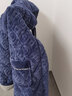 伴心樂(lè )（Banxinle）冬款三層加厚夾棉睡袍男士冬季居家服加棉珊瑚絨睡衣加絨長(cháng)款浴袍 YTJ-8803#藍色 男XXXL/185 曬單實(shí)拍圖