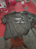 大魚(yú)界線(xiàn)短袖t恤男士青少年學(xué)生純棉打底五分袖半袖體恤上衣寬松印花T恤男 (紫勾)深灰色 L（120斤-140斤） 曬單實(shí)拍圖