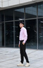 報喜鳥正裝長袖襯衫男裝【婚慶系列】男時尚正裝長袖襯衫莫代爾防皺襯衣 粉色 41 (175/96) 曬單實拍圖