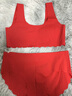 yffcool本命年大紅色女童背心文胸套裝12歲馬年兒童發(fā)育期無(wú)痕內衣內褲13 中長(cháng)款背心+三角褲+紅襪+紅繩 150 L(70-100斤) 曬單實(shí)拍圖