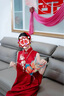 泰勒馬丁敬酒服新娘結(jié)婚新中式2025新款訂婚晨袍禮服復(fù)古風(fēng)紅色改良旗袍 F2430送腰帶 M 曬單實(shí)拍圖